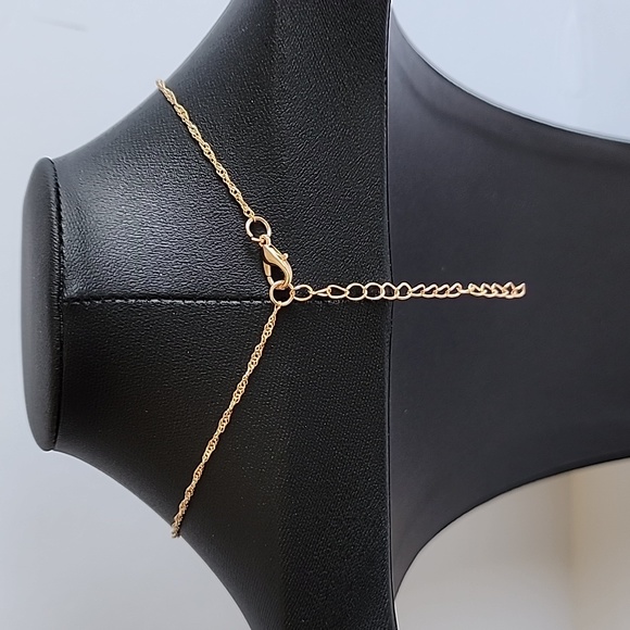 Gold Tone White Butterfly Pendant Necklace - Picture 9 of 11